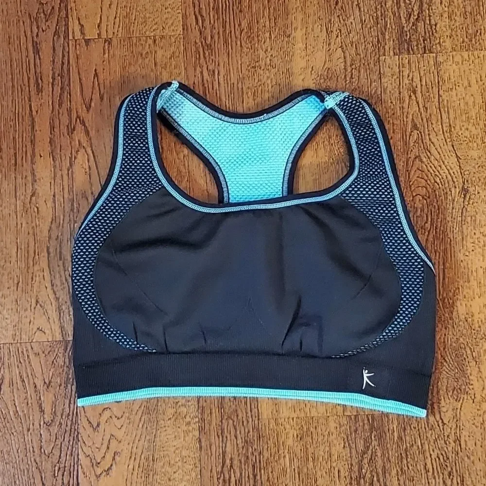 Athletic Sports Bra Girls Sz 8 Black & Blue